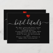 シンプルモダン赤いハート結婚文房具 エンクロージャーカード (正面/裏面)