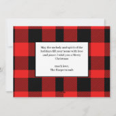 シンプルモダン赤い格子模様のクリスマスファミリー2枚の写真 シーズンカード (裏面)