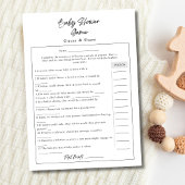 シンプルモダン赤ちゃんシャワー推測&共有ゲームカード 招待状