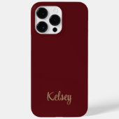 シンプルモダン赤と金ゴールドモノグラム名 Case-Mate iPhoneケース (裏面)