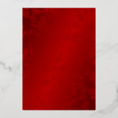 シンプルモダン赤中国の結婚の 箔招待状 (裏面)