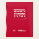 シンプルモダン赤先生学年 プランナー手帳 (正面)