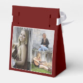 シンプルモダン赤写真卒業パーティー フェイバーボックス (裏面サイド)