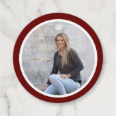 シンプルモダン赤写真卒業 フェイバータグ (正面)