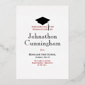 シンプルモダン赤卒業発表 箔シーズンカード (裏面)