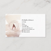 シンプルモダン赤面ピンク 名刺 (裏面)