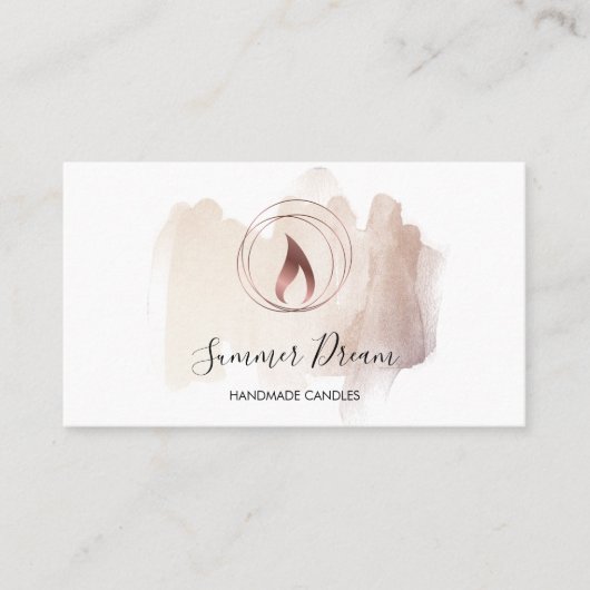 シンプルモダン赤面ピンク 名刺 (正面)