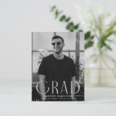 シンプルモダン造幣局写真卒業パーティー インビテーションポストカード (スタンド正面)