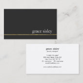 シンプルモダン金ゴールドストライプのスタイリッシュブラック 名刺 (正面/裏面)