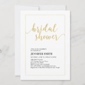 シンプルモダン金ゴールドトロピカル結婚ブライダルシャワー 招待状 (正面)