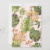 シンプルモダン金ゴールドトロピカル結婚ブライダルシャワー 招待状 (裏面)