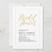 シンプルモダン金ゴールドトロピカル結婚ブライダルシャワー 招待状 (正面)