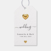 シンプルモダン金ゴールドハート結婚のギフトラベル ギフトタグ (正面)