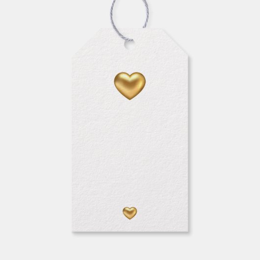 シンプルモダン金ゴールドハート結婚のギフトラベル ギフトタグ (裏面)