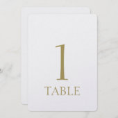 シンプルモダン金ゴールドメタリックテーブル番号 招待状 (正面/裏面)