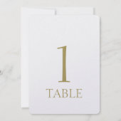 シンプルモダン金ゴールドメタリックテーブル番号 招待状 (裏面)