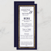シンプルモダン金ゴールドラインNavy Blue結婚's メニュー (正面/裏面)