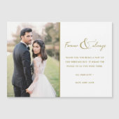 シンプルモダン金ゴールド写真結婚の感謝 (正面)