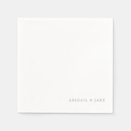 シンプルモダン金ゴールド文字名結婚のナプキンス スタンダードカクテルナプキン