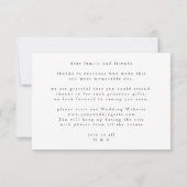 シンプルモダン金ゴールド書結婚の写真 サンキューカード (裏面)