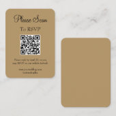 シンプルモダン金ゴールド結婚のQRコードのスキャン エンクロージャーカード (正面/裏面)