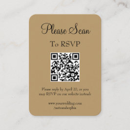 シンプルモダン金ゴールド結婚のQRコードのスキャン エンクロージャーカード