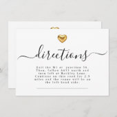 シンプルモダン金ゴールド結婚ハート方向 エンクロージャーカード (正面/裏面)