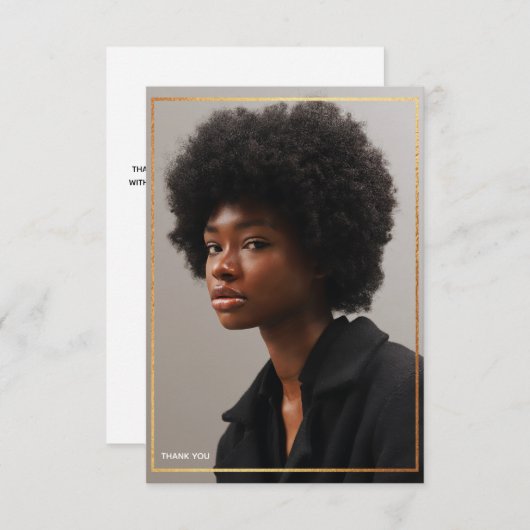 シンプルモダン金ゴールド縁ど卒業ありInv 招待状 (正面/裏面)