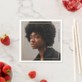 シンプルモダン金ゴールド縁ど卒業用紙ナプキン スタンダードカクテルナプキン (インサイチュ)