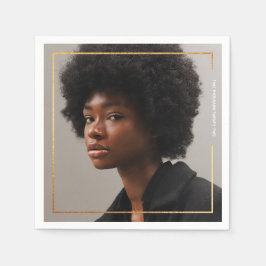 シンプルモダン金ゴールド縁ど卒業用紙ナプキン スタンダードカクテルナプキン