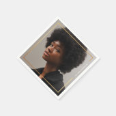 シンプルモダン金ゴールド縁ど卒業用紙ナプキン スタンダードカクテルナプキン (角)