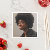 シンプルモダン金ゴールド縁ど卒業用紙ナプキン スタンダードカクテルナプキン (インサイチュ)