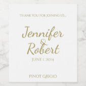 シンプルモダン金ゴールド金結婚属ワインラベル ワインラベル (シングルラベル)