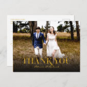 シンプルモダン金フォイル結婚の感謝フォート ポストカード (正面/裏面)