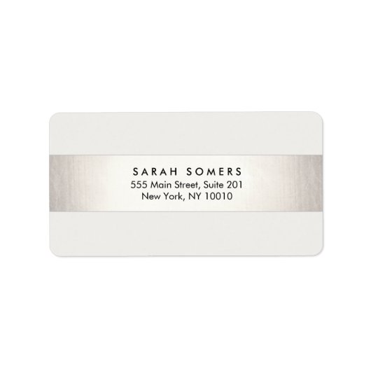 シンプルモダン銀ストライプのプロフェッショナル ラベル (正面)