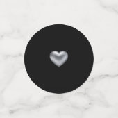 シンプルモダン銀ハートブ結婚ラック コンフェッティ (スモール正面)