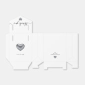 シンプルモダン銀ハートホワ結婚イト フェイバーボックス (折り畳みなし)