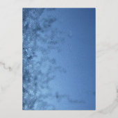 シンプルモダン銀凍ってい銀河系結婚ズ 箔招待状 (裏面)