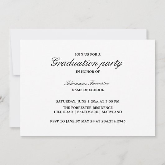 シンプルモダン院生2枚 招待状 (裏面)