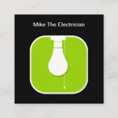 シンプルモダン電気工事士名刺テンプレート スクエア名刺 (正面)