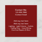 シンプルモダン電気工事士名刺デザイン スクエア名刺 (裏面)