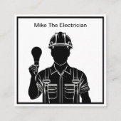シンプルモダン電気工事士名刺デザイン スクエア名刺 (正面)