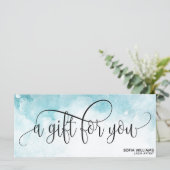 シンプルモダン青い水色の空ギフトカード (スタンド正面)