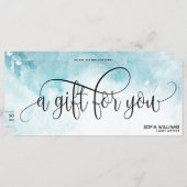 シンプルモダン青い水色の空ギフトカード (正面/裏面)