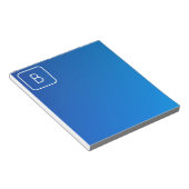 シンプルモダン青グラデーショグラデーションン&モノグラム ノートパッド (アングル)