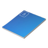 シンプルモダン青グラデーショグラデーションン&モノグラム ノートパッド (回転)