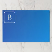 シンプルモダン青グラデーショグラデーションン&モノグラム ペーパーパッド (正面)