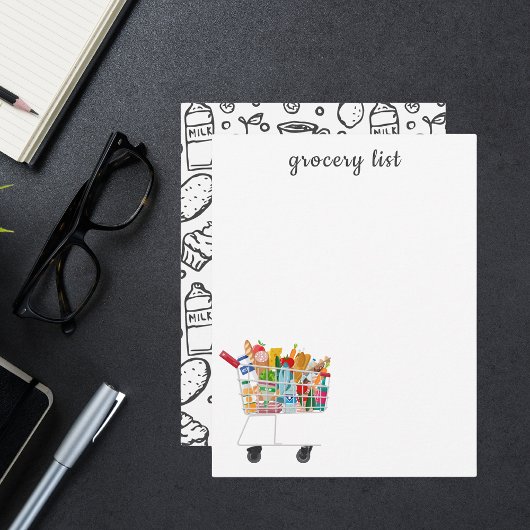 シンプルモダン食料品リストプランナー ノートカード