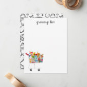 シンプルモダン食料品リストプランナー ノートカード (正面/裏面インサイチュ)