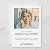 シンプルモダン高校卒業 案内状 (裏面)